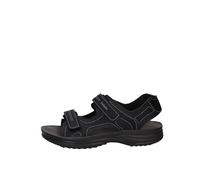 inblu Sandali Uomo Estivi Sportivi in Vera Pelle Pantofole per Estate Imbottita Comoda Ciabatte Uomo da Casa Mare Spiaggia Chiusura a Strappo Regolabile RY0028 (Nero,44)