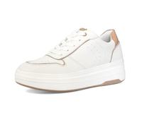 inblu Scarpe da Ginnastica Donna Bianche con Suola Alta, Chiusura con Lacci e Dettagli Rosa, 37 EU