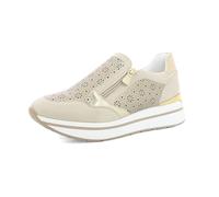 inblu Scarpe da Ginnastica Donna con Fiori Traforati, Chiusura con Cerniera, Platino, 39 EU