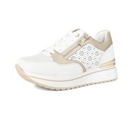 inblu Scarpe da Ginnastica Donna con Fiori Traforati, Chiusura con Lacci e Cerniera, Bianco, 38 EU