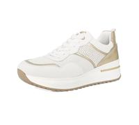 inblu Scarpe da Ginnastica Donna con Suola Alta e Strass Laterali, Chiusura con Lacci, Bianco, 37 EU