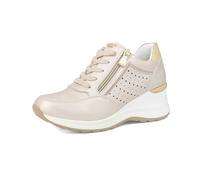 inblu Scarpe da Ginnastica Donna con Zeppa, Brillantini e Traforo Laterali, Chiusura con Lacci e Cerniera, Platino, 39 EU