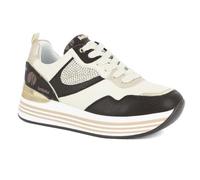 inblu Sneakers Bianche e Nere con Brillantini, Scarpe da Ginnastica con Lacci, Donna, TURALE, 39 EU