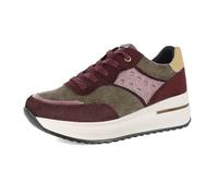 inblu Sneakers Donna con Borchie, Scarpe da Ginnastica con Lacci, Tomaia in Ecopelle, Plantare Imbottito, Suola Sintetica, Bordeaux, 39 EU