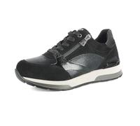 inblu Sneakers Donna con Inserti Lucidi, Scarpe da Ginnastica con Lacci e Cerniera, Tomaia in Ecopelle, Plantare Imbottito, Nero, 39 EU