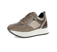 inblu Sneakers Donna con Inserto Effetto Pitonato, Lacci e Cerniera, Tacco 4,5 cm, Plateau 2,5 cm, Scarpe da Ginnastica, Talpa, 39 EU