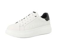 inblu Sneakers Donna con Lacci, Eleganti e Comode, Ecopelle e Tessuto Imbottito, Scarpe da Ginnastica, Bianco, 35 EU