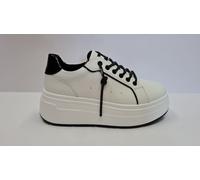 Inblu Sneakers Donna Con Plateau, Lacci e Cerniera, Mod. Ienne - 001 (Bianco/Ner