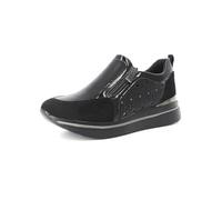 inblu Sneakers Donna con Traforo a Fiori e Cerniera, Scarpe da Ginnastica, Nero, 39 EU
