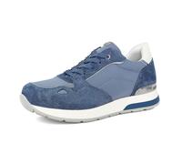 inblu Sneakers Donna in Ecopelle con Inserto Scamosciato e Dettaglio, Scarpe da Ginnastica con Lacci, dal 35 al 41, Blu, 39 EU