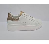 inblu Scarpe da Ginnastica Donna Bianca con Dettaglio Colorato Tallone, Platino, 39 EU