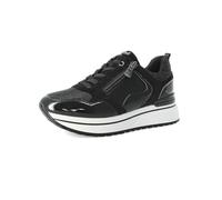 inblu Sneakers Donna Logate con Lacci e Cerniera Laterale, Inserti Lucidi, Scarpe da Ginnastica, Nero, 36 EU