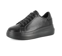 inblu Sneakers Donna Monocolore con Lacci e Inserto Lucido, Ecopelle, Eleganti e Versatili, Scarpe da Ginnastica, Nero, 38 EU