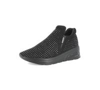 inblu Sneakers Donna Nere Slip On con Inserto Elastico e Strass, Scarpe da Ginnastica, Nero, 39 EU