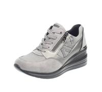 inblu Sneakers Donna con Tacco Rialzato, Scarpe da Ginnastica con Lacci e Cerniera, Grigio, 39 EU