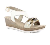 INBLU - SOTTOCOSTO sandali Donna estivi punta aperta Fibbia regolabili zeppa