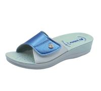 InBlu VR000061 Jeans Ciabatte per Donna in ecopelle con chiusra a strappo e zepp