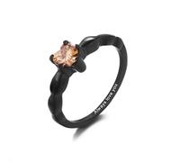 INBLUE Anelli di Promessa Personalizzati per Coppie Anello con Testo Inciso con Pietra Preziosa Cuore Acciaio Inox Anelli di Coppia Abbinati per Lui e Lei su Matrimonio Fidanzamento - Donna Stile B3