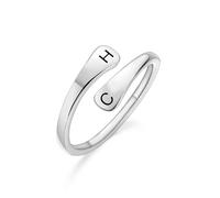 INBLUE Anello Personalizzato in Argento 925 a Spirale per Donna Incisione Nome/Data con Pietre di Nascita Fascia Aperta Regolabile Anello Promessa Regalo per Matrimonio Fidanzamento
