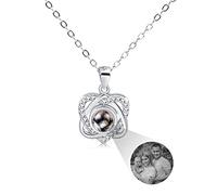 INBLUE Ciondolo con Immagine di Proiezione Personalizzata Collana in Argento Sterling 925 Ciondolo a Forma di Cuore Regali di Anniversario di Compleanno per Lei/Donne/Fidanzate/Gioielli per Mamma