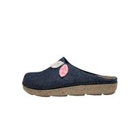 inblu Pantofole Donna Invernali Ciabatte Ragazze Calde Ecopelliccia Zoccoli Donna con Foglie ED0013 (Blu Avio, 41)