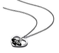 INBLUE Collana con Foto Ciondolo con Immagine Personalizzata, Collana Rotonda/A Forma di Cuore, Foto Colorate/In Bianco e Nero, Collana con Date/Testo per Uomini/Donne, Gioielli Regali