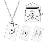 INBLUE Collana con Medaglione Personalizzato per Donna Ciondolo con Messaggio Segreto Lettera d'Amore Collana con Busta Personalizzata con Foto Gioielli per Coppie Regali per Mamma Moglie Amica - E1