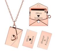 INBLUE Collana con Medaglione Personalizzato per Donna Ciondolo con Messaggio Segreto Lettera d'Amore Collana con Busta Personalizzata con Foto Gioielli per Coppie Regali per Mamma Moglie Amica - E3