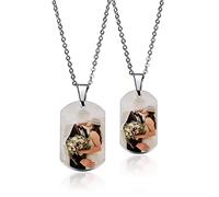 INBLUE Collana con Targhetta per Cani Personalizzata da 2 Pezzi, Foto/Nome/Data/Calendario Personalizzata con Collana con Ciondolo con Foto per Uomini Donne Coppie Gioielli in Acciaio Inossidabile