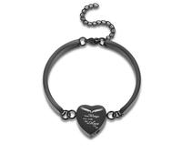 INBLUE Gioielli La Cremazione per Donna, Braccialetto con Cuore Urna Personalizzato in Acciaio Inossidabile, Bracciale Commemorativo Personalizzata con Foto/Nome, Ricordo Delle Ceneri -B2