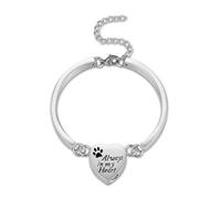 INBLUE Gioielli La Cremazione per Donna, Braccialetto con Cuore Urna Personalizzato in Acciaio Inossidabile, Bracciale Commemorativo Personalizzata con Foto/Nome, Ricordo Delle Ceneri -A2