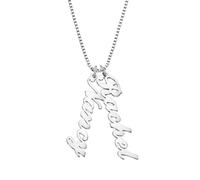 INBLUE Personalizzata Nome Collana per Donne Personalizzare Due Nomi Fascino Collana per Coppie Acciaio Inox 1-3 Nomi Ciondolo Collana Gioielli Moda Regalo per Compleanno San Valentino - B1