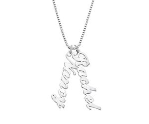 INBLUE Personalizzata Nome Collana per Donne Personalizzare Due Nomi Fascino Collana per Coppie Acciaio Inox 1-3 Nomi Ciondolo Collana Gioielli Moda Regalo per Compleanno San Valentino - B1