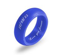 INBLUE Personalizzati Anelli in Silicone per Coppie Lui e Lei Anelli Nuziali Personalizzati Inciso Testo/Simbolo Fascia Nuziale Promessa Anelli Regalo per Marito Moglie (Stile B - 8mm)