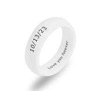 INBLUE Personalizzati Anelli in Silicone per Coppie Lui e Lei Anelli Nuziali Personalizzati Inciso Testo/Simbolo Fascia Nuziale Promessa Anelli Regalo per Marito Moglie (Stile B - 6mm)