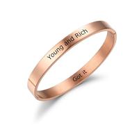 INBLUE Personalizzato Acciaio Inossidabile Braccialetto Bracciali Incisione Nome Data Motivazionale Citazione Memoriale I Regali per Donne Amico Coppia - A4
