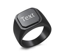 INBLUE Personalizzato Inciso Nome/Iniziale Monogramma Anello Sigillo per Uomo con Taglia Opzionale 14-32 Anelli Lettera in Acciaio Inossidabile Moda Anello Gioielli per Anniversario Matrimonio - B4