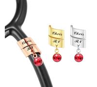 INBLUE Personalizzato Stetoscopio Charms per Infermiere in Acciaio Inox Inciso Nome ID Tag con Simbolo Stetoscopio Accessori Regalo per Medico - Stile E3
