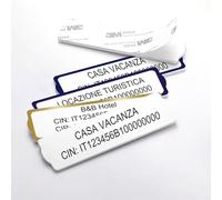 INBLUE Targhetta Personalizzata Codice CIN in Acrilico Targa Personalizzata per Locazione Turistica, B&B, Case Vacanza (Integrazione CIR), 1 Targhetta CIN, 100 x 30 mm - B2 con Retro Adesivo