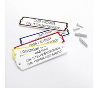 INBLUE Targhetta Personalizzata Codice CIN in Acrilico Targa Personalizzata per Locazione Turistica, B&B, Case Vacanza (Integrazione CIR), 1 Targhetta CIN, 100 x 30 mm - B3 con Vite