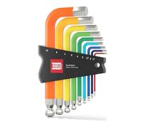 INBUS® 79870 Set Chiave a Brugola 9pz, 1.5-10mm, con ColorGrip multicolore & Testa a Sfera - Made in Germany