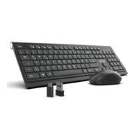 INCA Set tastiera e mouse multimediali wireless wireless dal design sottile color cioccolato - nero INCA-129