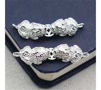 Incanini in argento sterling per gioielli che producono S925 Doppio pixiu antico incantesimo di monete di monete Ornamento di meditazione per la creazione e la creazione di braccialetti attirano la