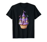 Incantato Viola Cupcake Castello Fantasy Princess Maglietta