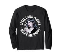 Incantesimi e caffè Goth Girl Witch Halloween Vibes Maglia a Manica
