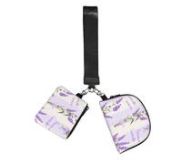 Incantevole aroma della stagione della lavanda,Borsa da polso per sport all'aria aperta, portamonete portatile, portafoglio da polso con portachiavi staccabile