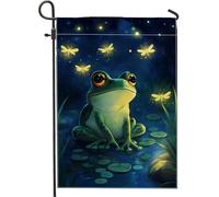 Incantevole bandiera da giardino anfibi incantevole decorazione anfibi verdi per esterni primavera ed estate banner vibrante double face decorazione festa giardino 12x18