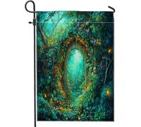 Incantevole bandiera da giardino della foresta, foglia di edera verde per primavera estate, a tema natura su entrambi i lati, striscione per prato esterno per decorazione da giardino, 30,5 x 45,7 cm