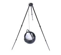 Incantevole calderone di Halloween su treppiede con luci a LED, decorazione per interni ed esterni, ciotola in plastica nera, ornamento per Halloween