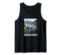 Incantevole Castello di Neuschwanstein Paesaggio Arte Monaco Canotta